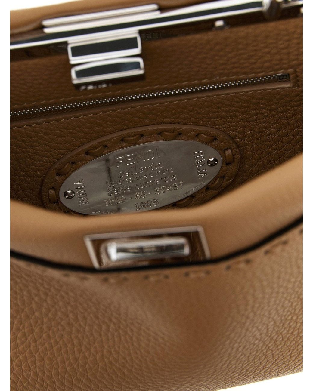 Fendi Brown Peekaboo Top Handle Bag