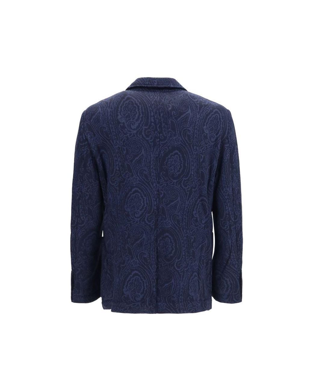 Etro Blue Wool Oves Aries Jacket for men