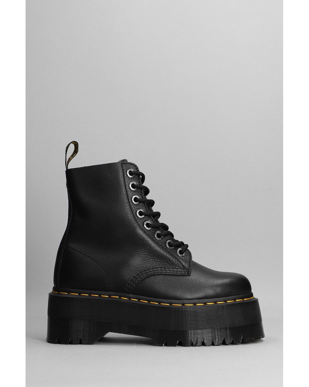 Dr. Martens 1460 Pascal Combat Boots In Black Leather | Lyst