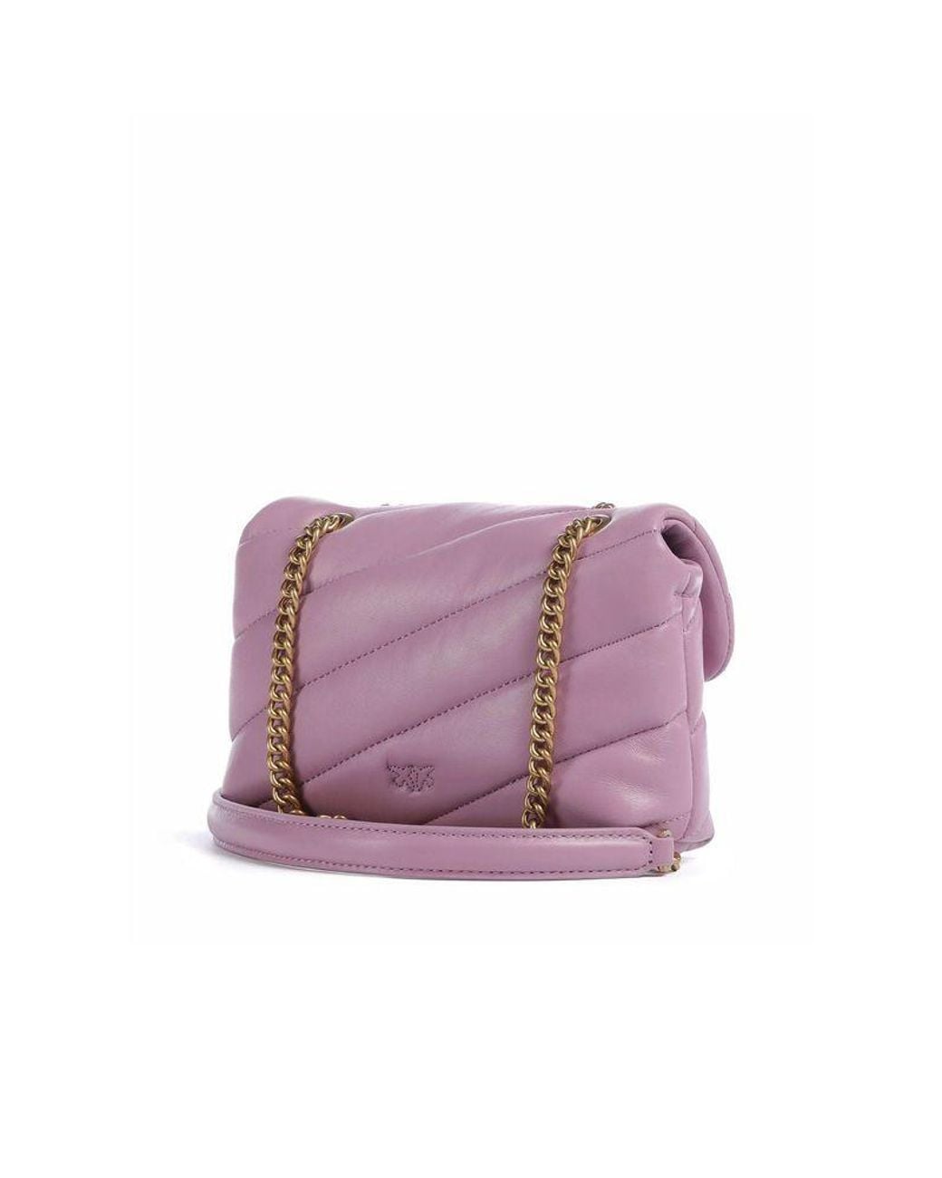 Pinko Purple Shoulder Bag Sheepskin Leather Shoulder-Bags