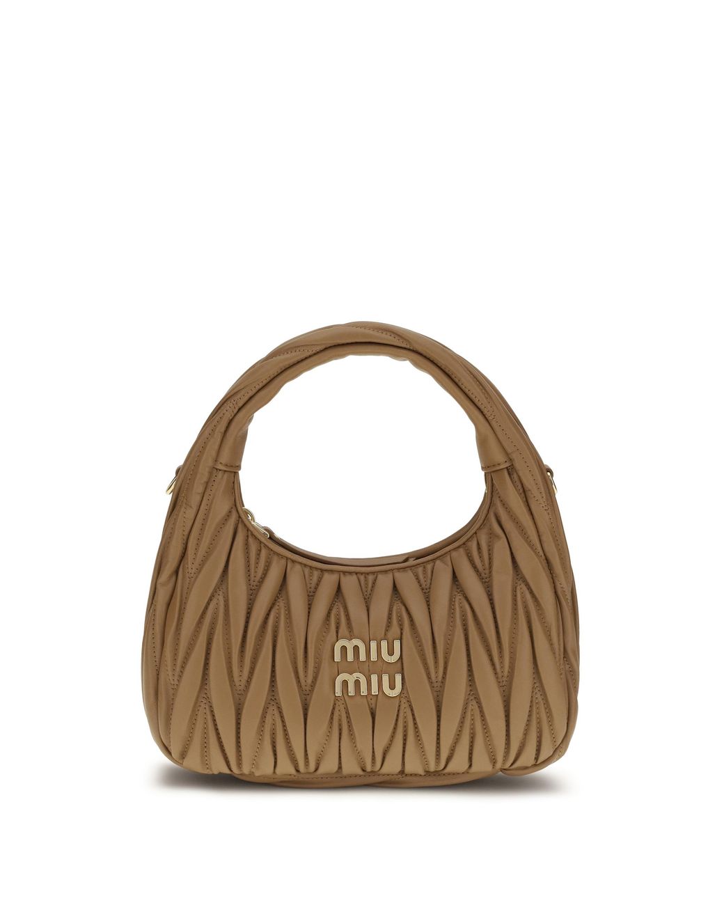 Miu Miu Metallic Hobo Handbag Wandler Calf Leather Shoulder Bags