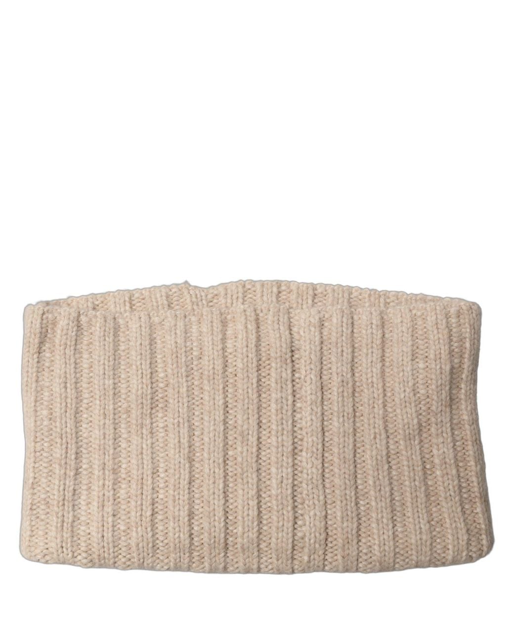 Dolce & Gabbana White Ribbed Knit Neck Warmer Scarf Lama Nylon