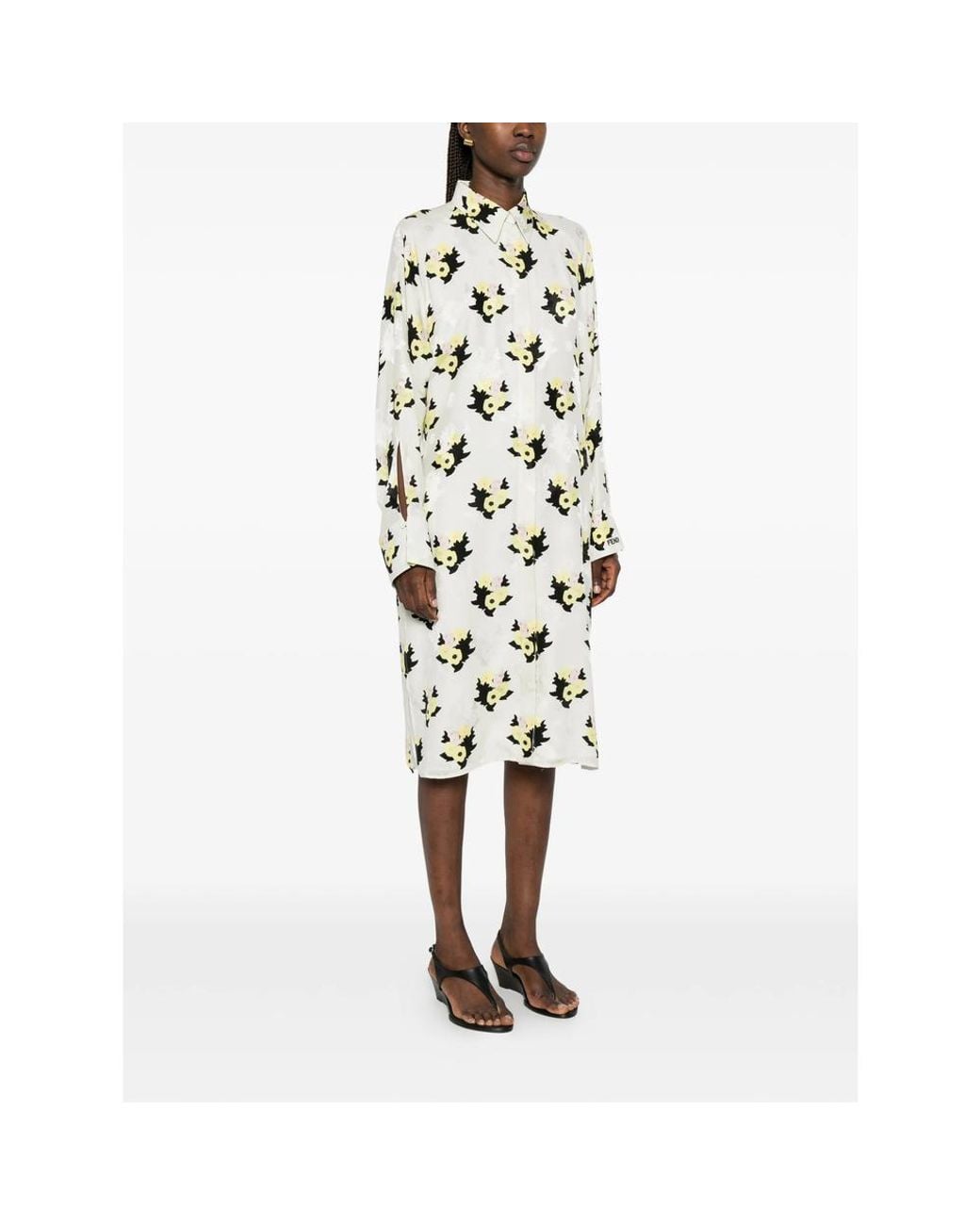 Fendi White Neutrals Dresses