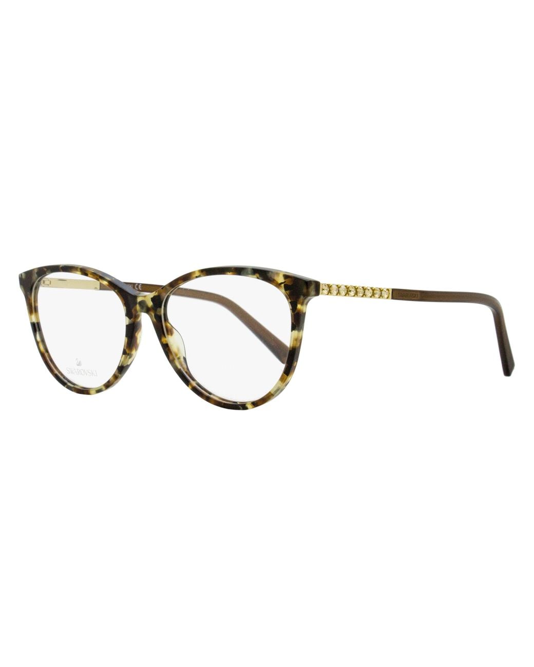 Swarovski Black Oval Eyeglasses Sk5396 055 52Mm Plastic (Acetate)/Metal