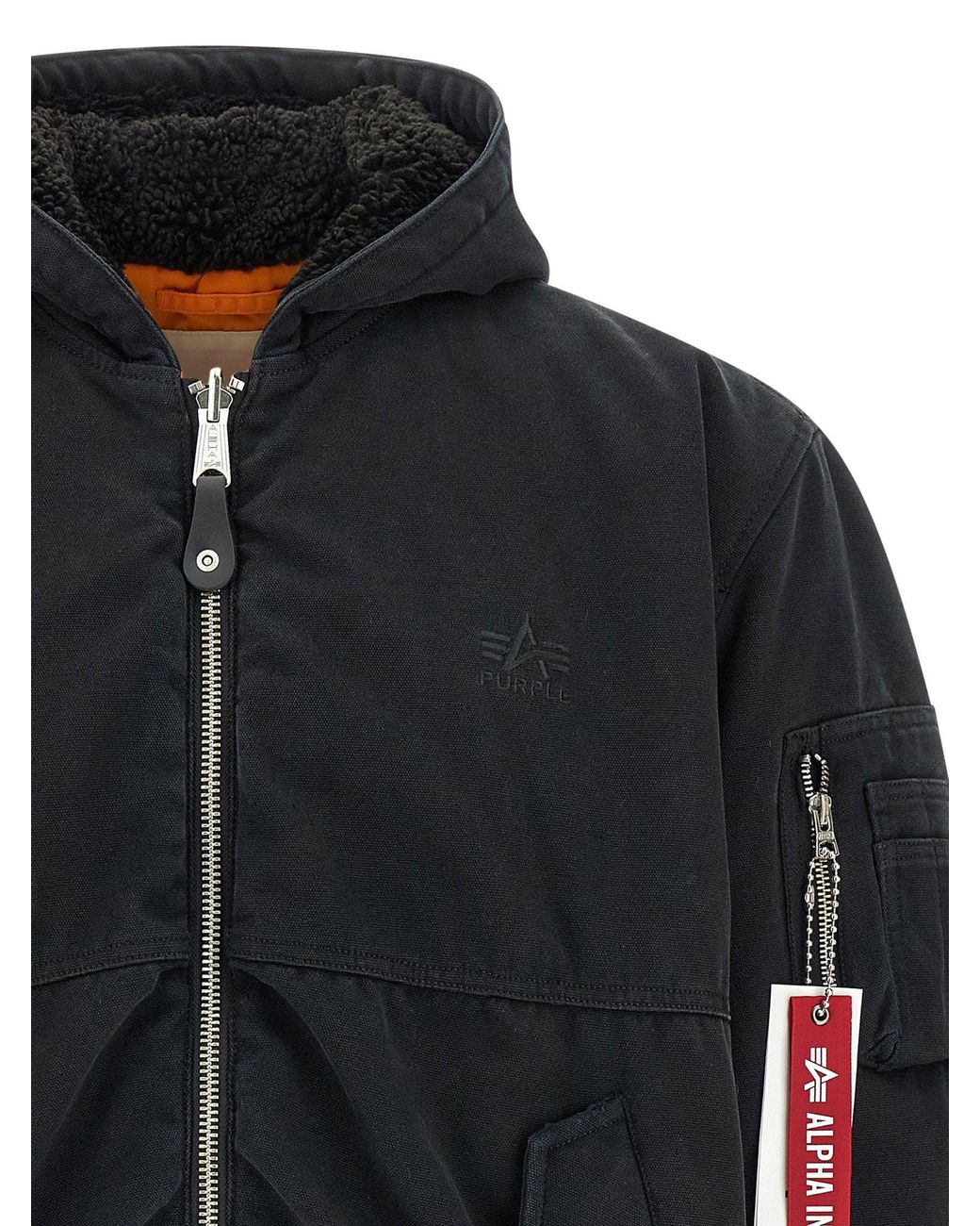 Purple Black Padded Reversible Bomber Jacket