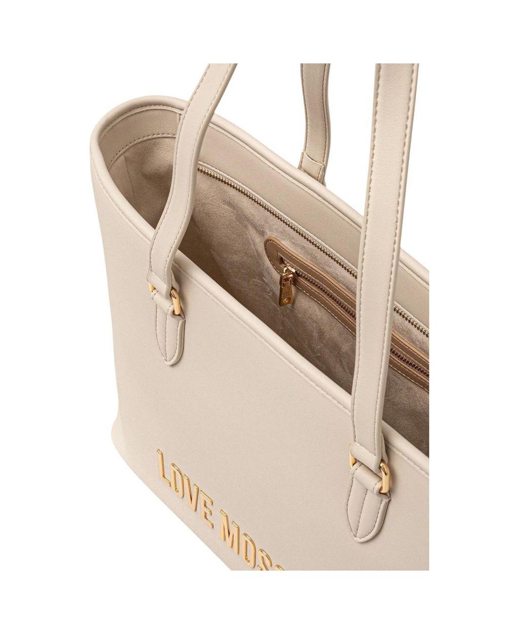 Love Moschino Natural Beige Polyethylene Handbag