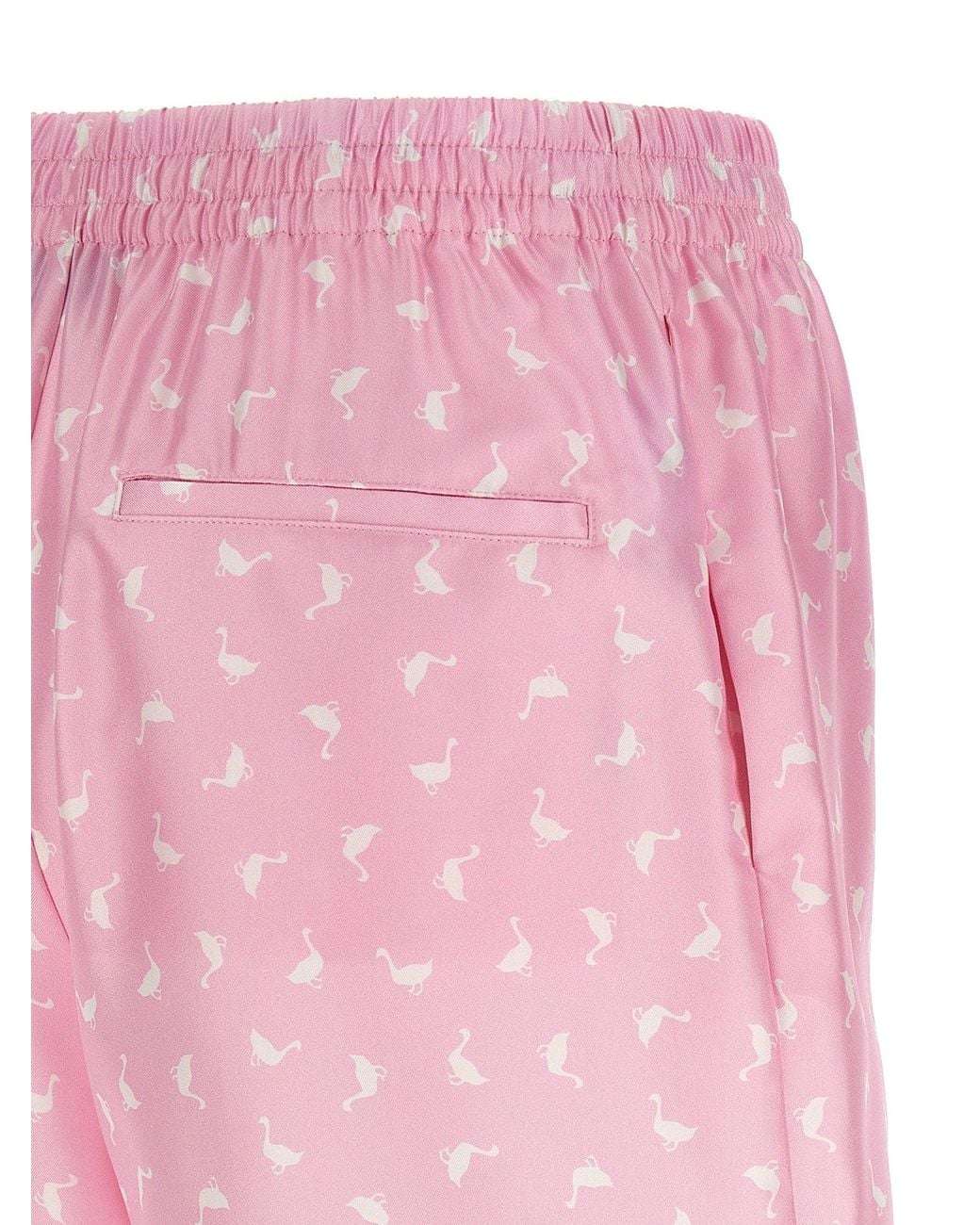 Moschino Pink Oche Print Silk Twill Shorts