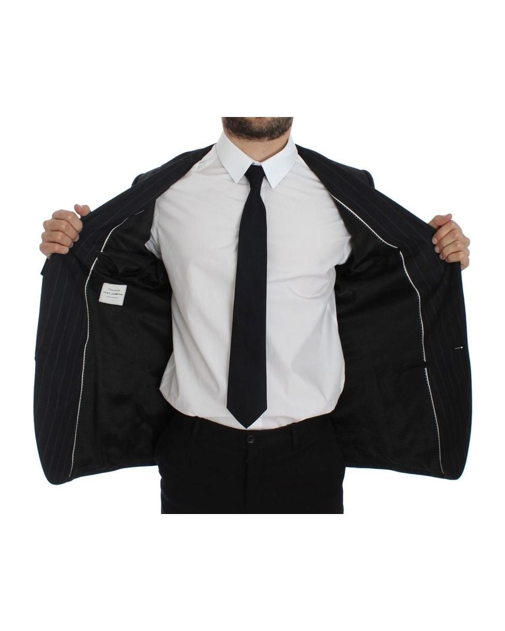 Dolce & Gabbana Multicolor Striped Slim Fit Wool Blazer Gray Gtt10078 for men