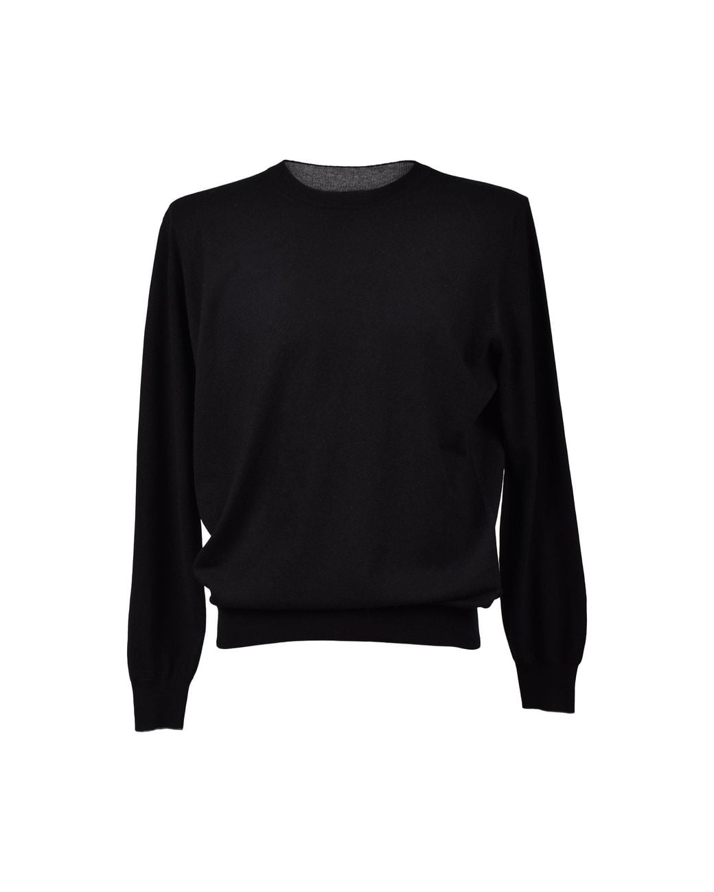 Brunello Cucinelli Black Cashmere Crew Neck Sweater for men