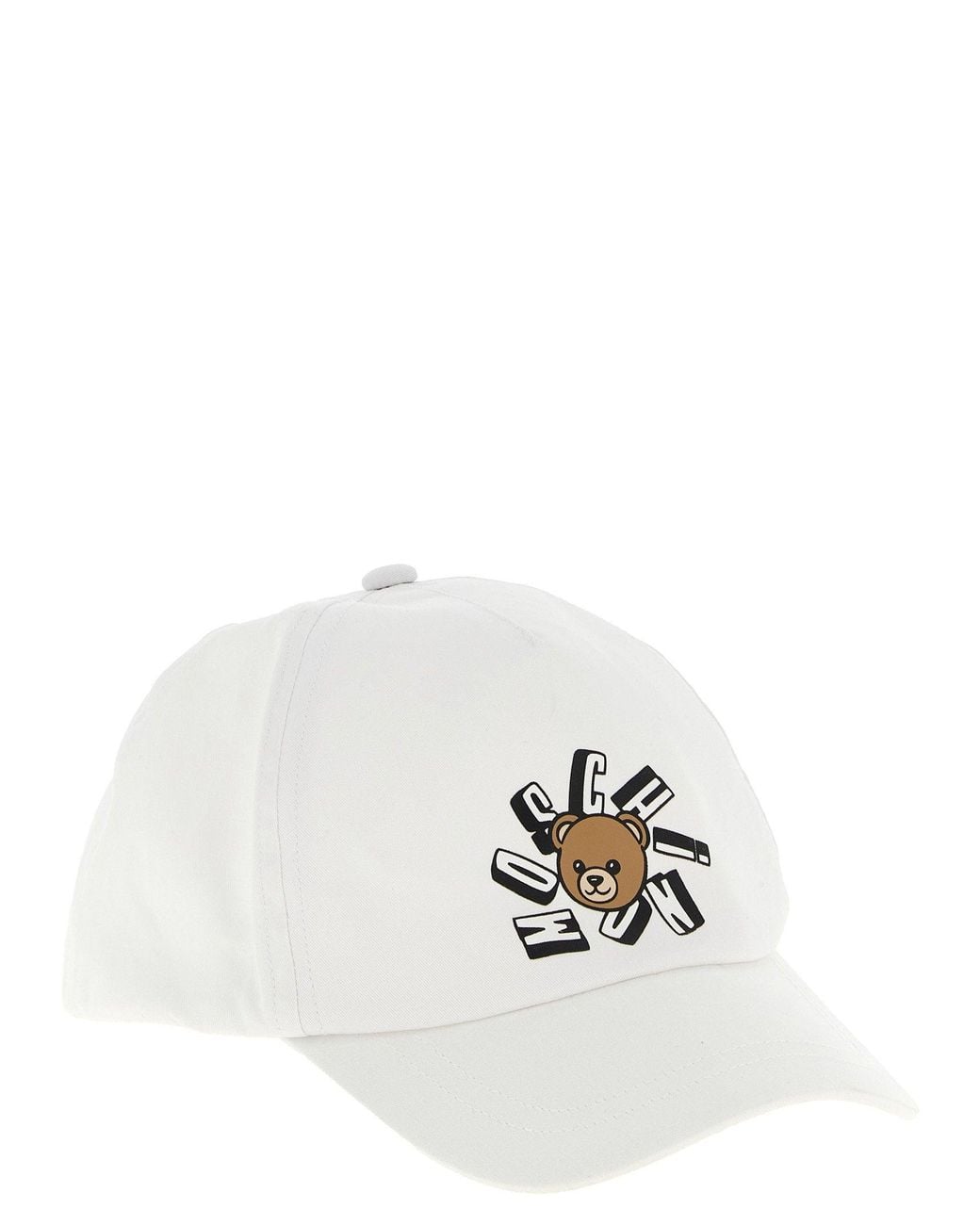 Moschino White Bear-Print Cotton Baseball Cap