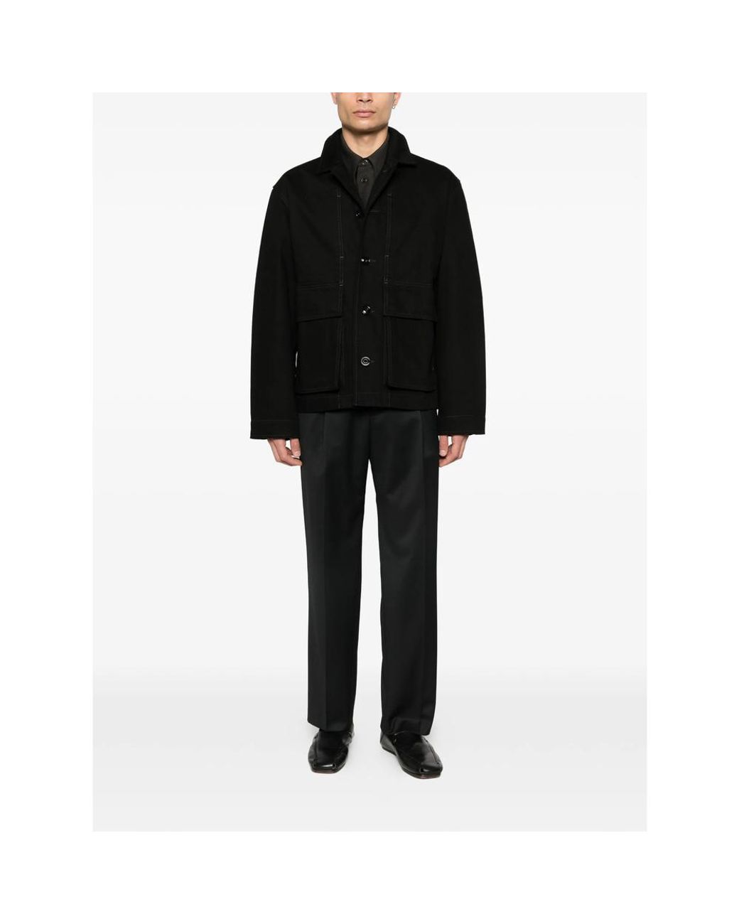 Lemaire Black Shirt Jacket for men