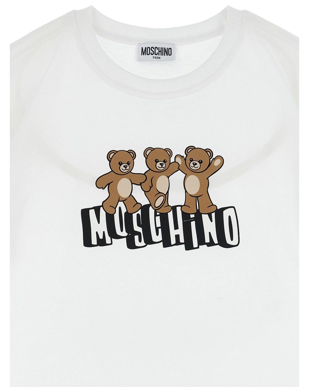Moschino White Teddy Bear-Print Cotton Jersey T-Shirt