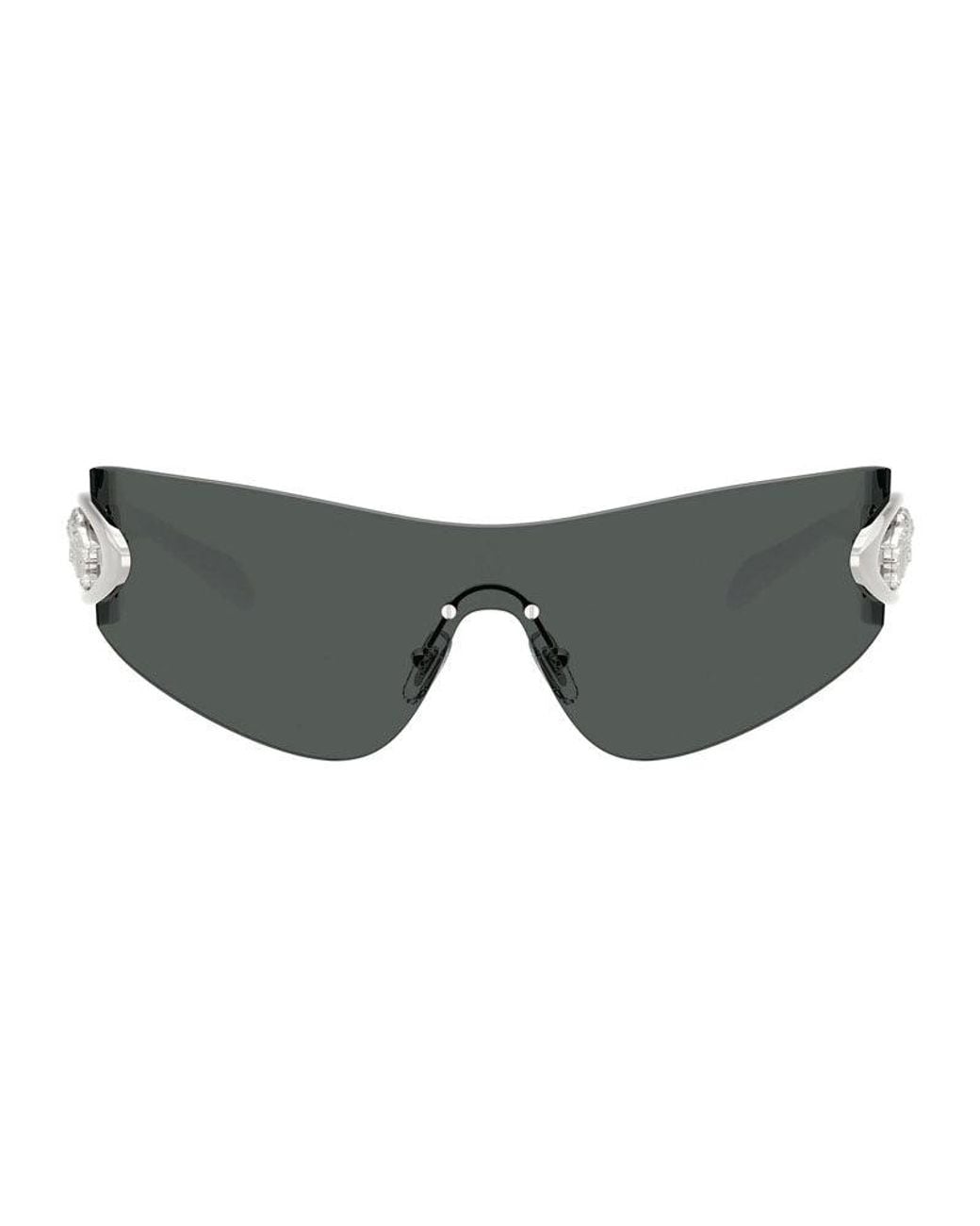 Versace Gray Sunglasses Shield Full Rim, Frame And Dark Lens Ve22801000-87