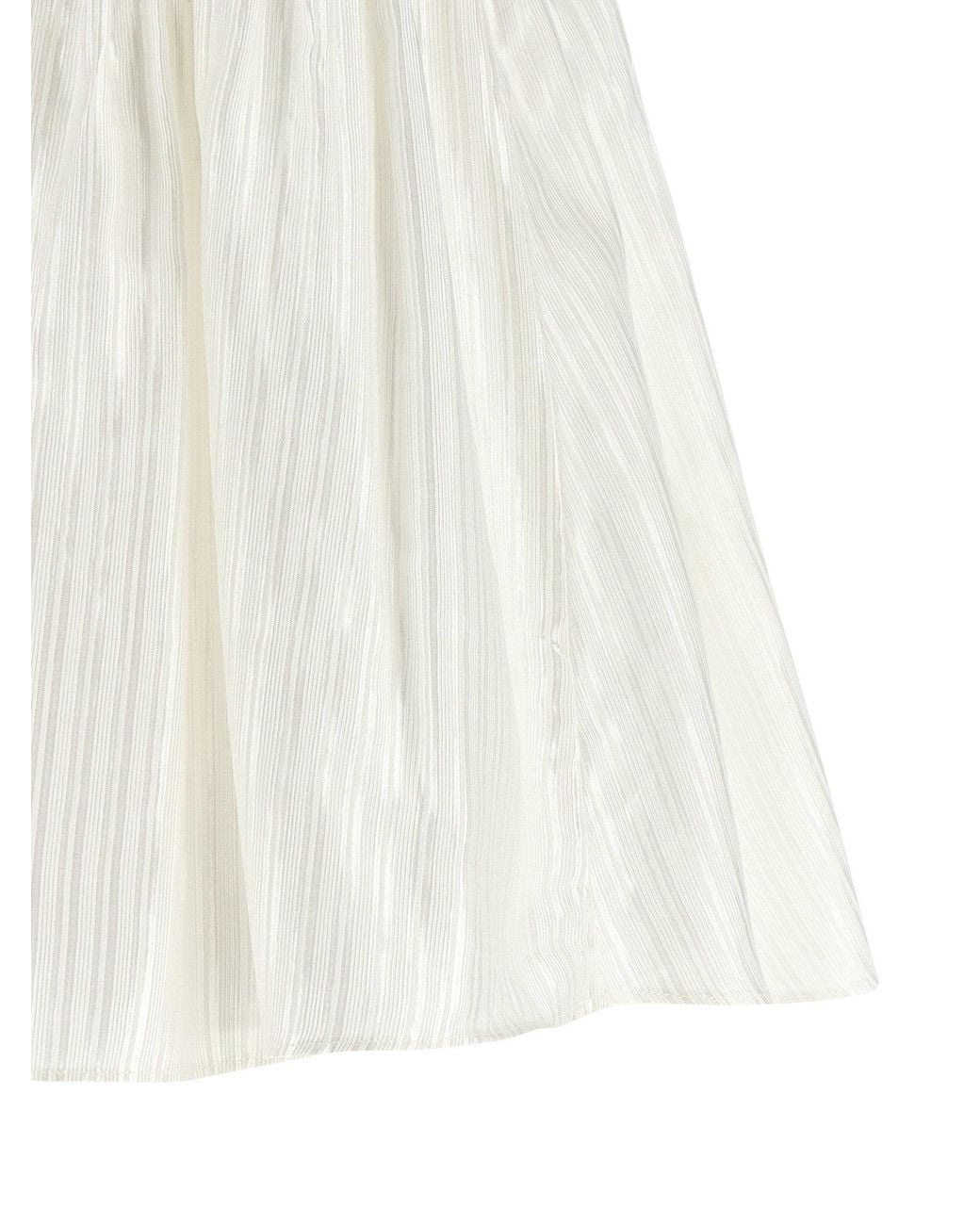 ROTATE BIRGER CHRISTENSEN Pleated Viscose Blouse in White | Lyst