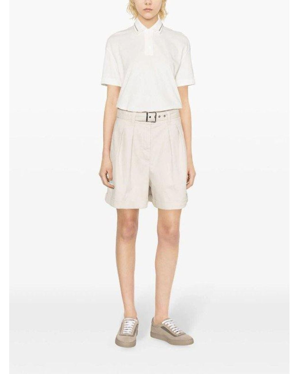 Brunello Cucinelli White Cotton Polo Shirt