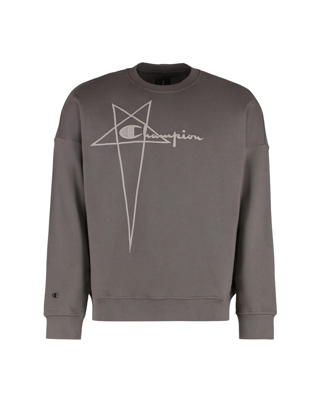 Rick Owens Gray X Champion Cotton Crew-Neck Sweatshirt Sweatshirts for men