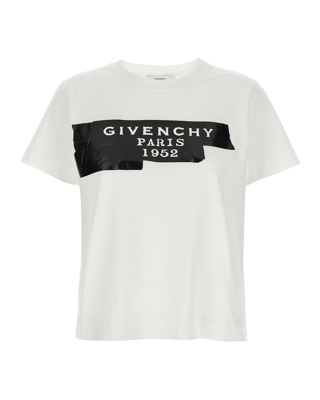 Givenchy White Tape Logo T-Shirt