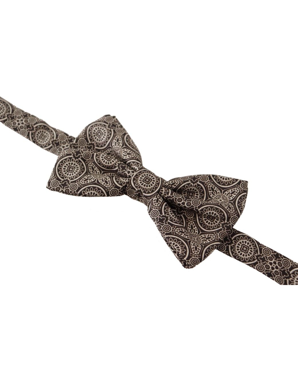 Dolce & Gabbana Gray Dolce & Gabbana Silk Paisley-Print Bow Tie for men