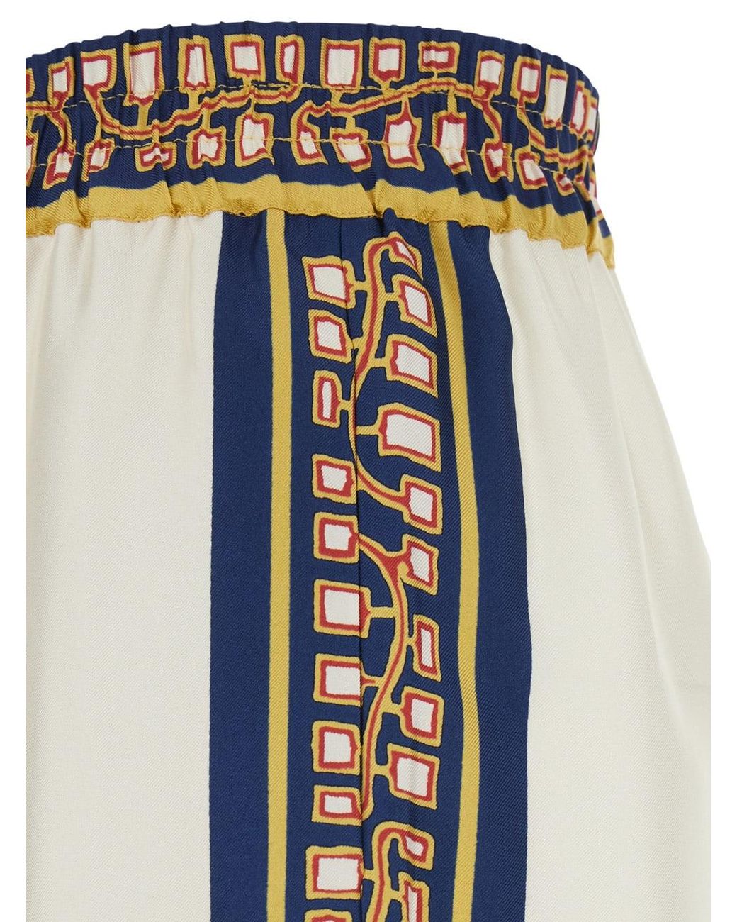 LaDoubleJ Blue Palazzo Pants With Wide Leg And All-Over Print