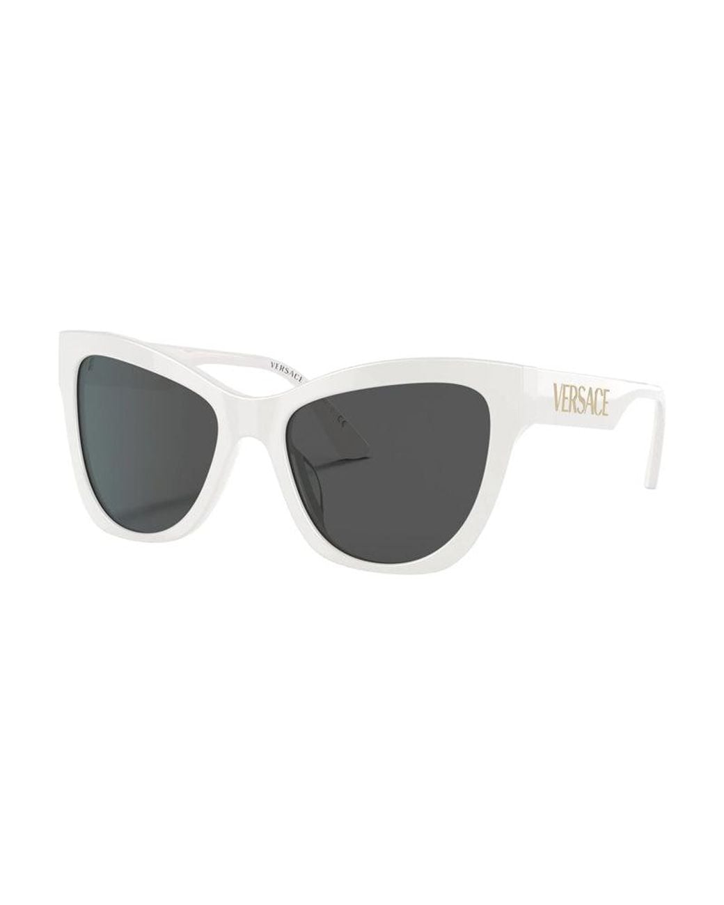 Versace Gray Sunglasses Cat Eye Full Rim, Frame And Dark Lens Ve4417U314-87