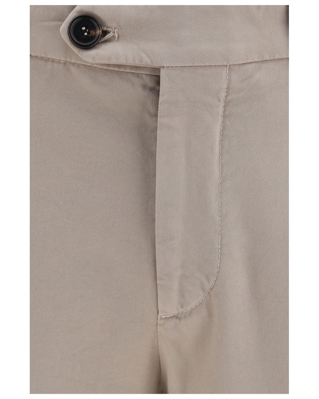 Brunello Cucinelli Gray Pants Dyed Cotton Trousers for men