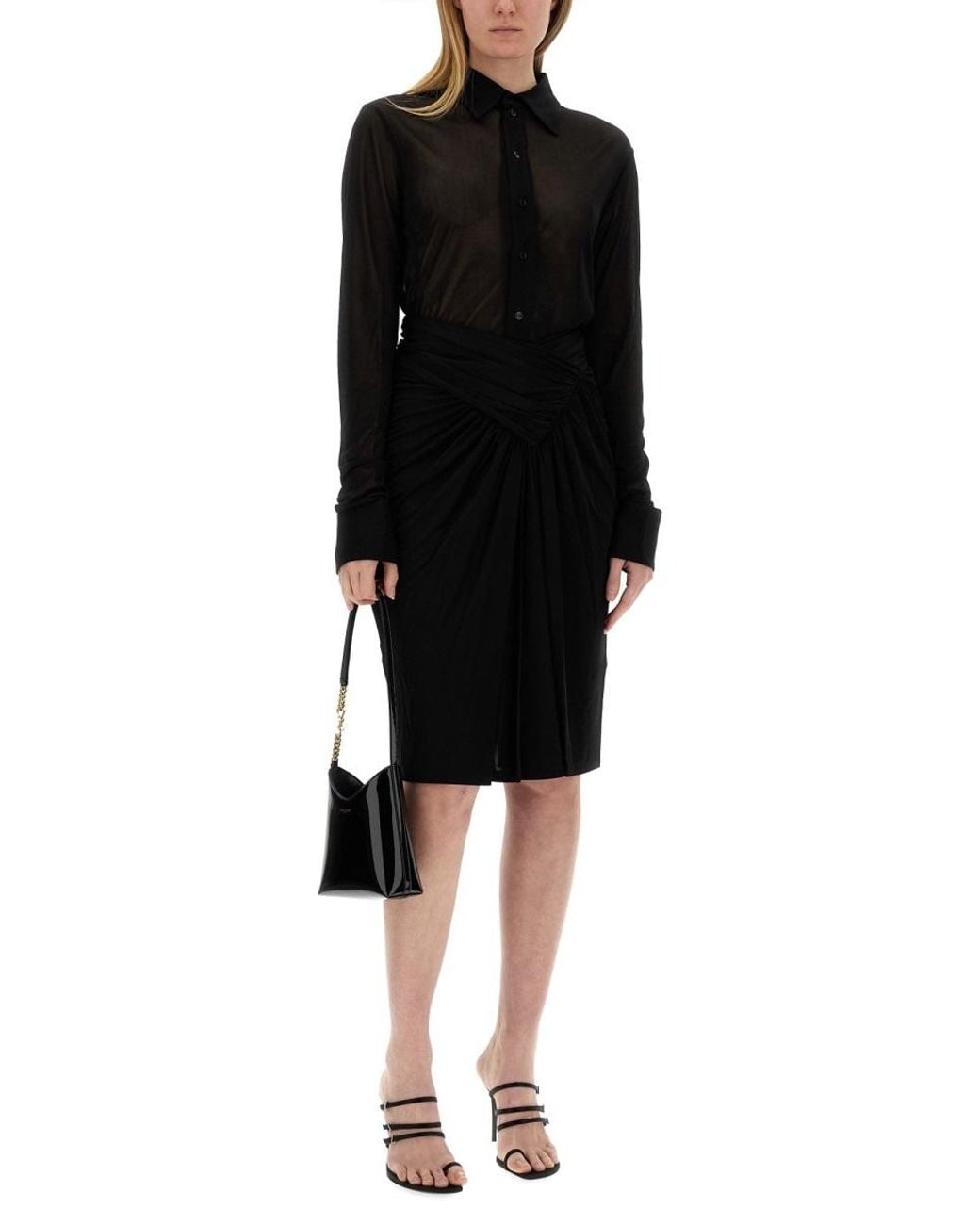 Saint Laurent Black Jersey Shirt Viscose