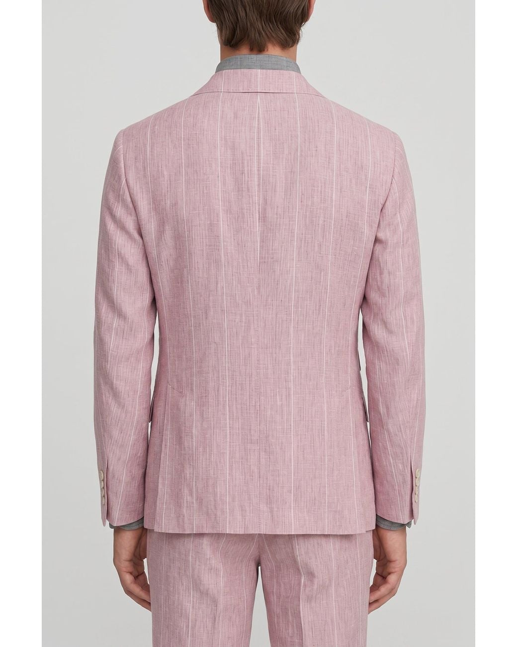 Brunello Cucinelli Pink Linen Tailored Suit for men