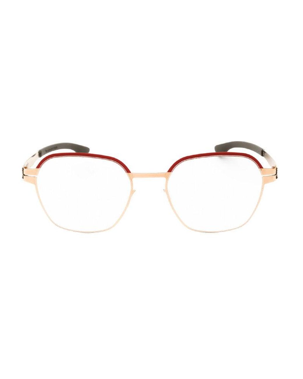 Ic! Berlin Metallic Ic! Berlin Eyeglasses Round Full Rim, Rogochi Pop Rose- Frame And Clear Demo Lenses Lens Thedam16100810