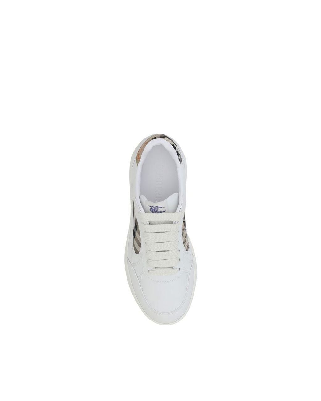 Burberry White Calf Leather Bos Taurus Low Top Sneakers for men