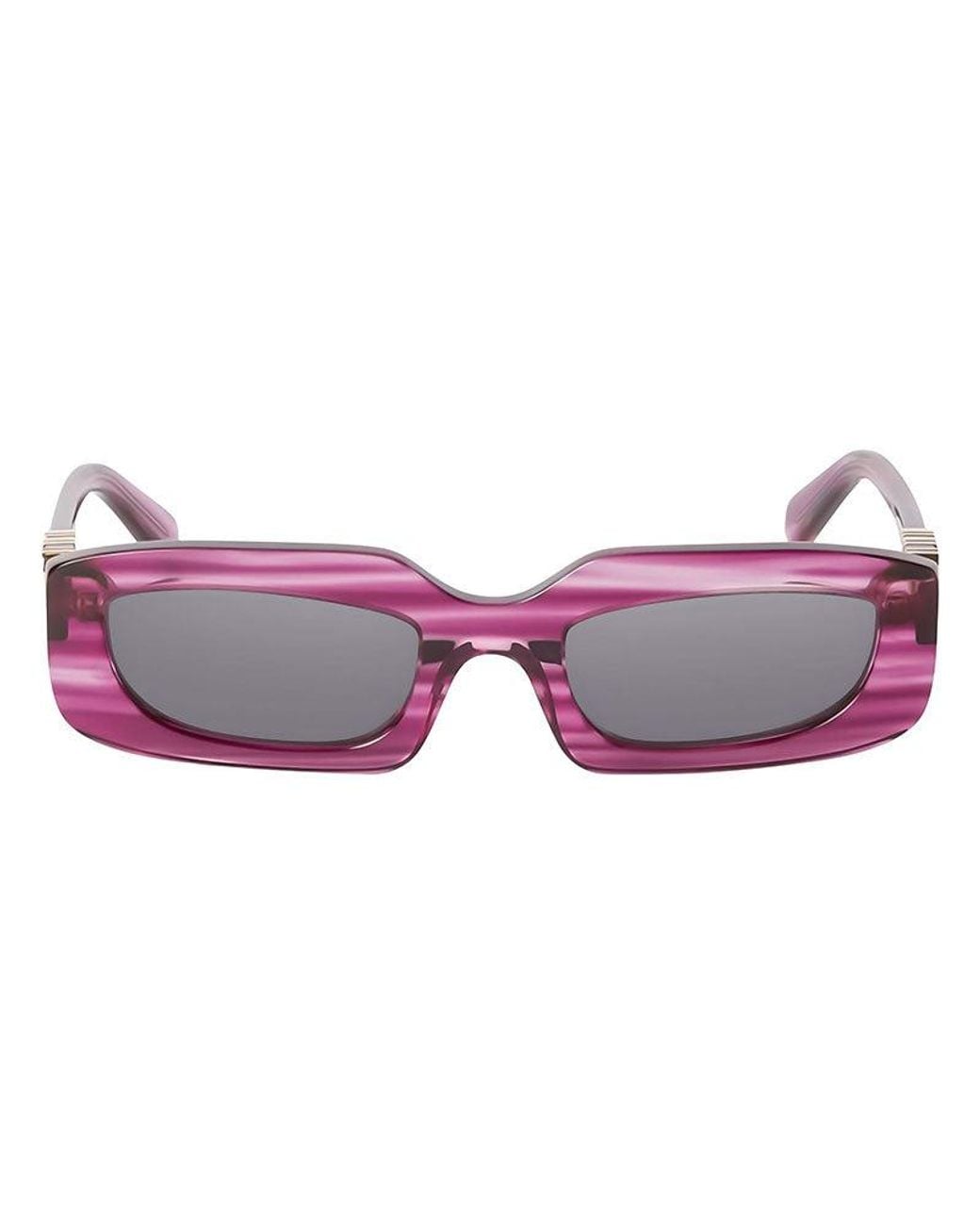 Off-White c/o Virgil Abloh Purple Sunglasses Rectangle Full Rim, Striped Frame And Dark Lens Oeri13Crenton3707