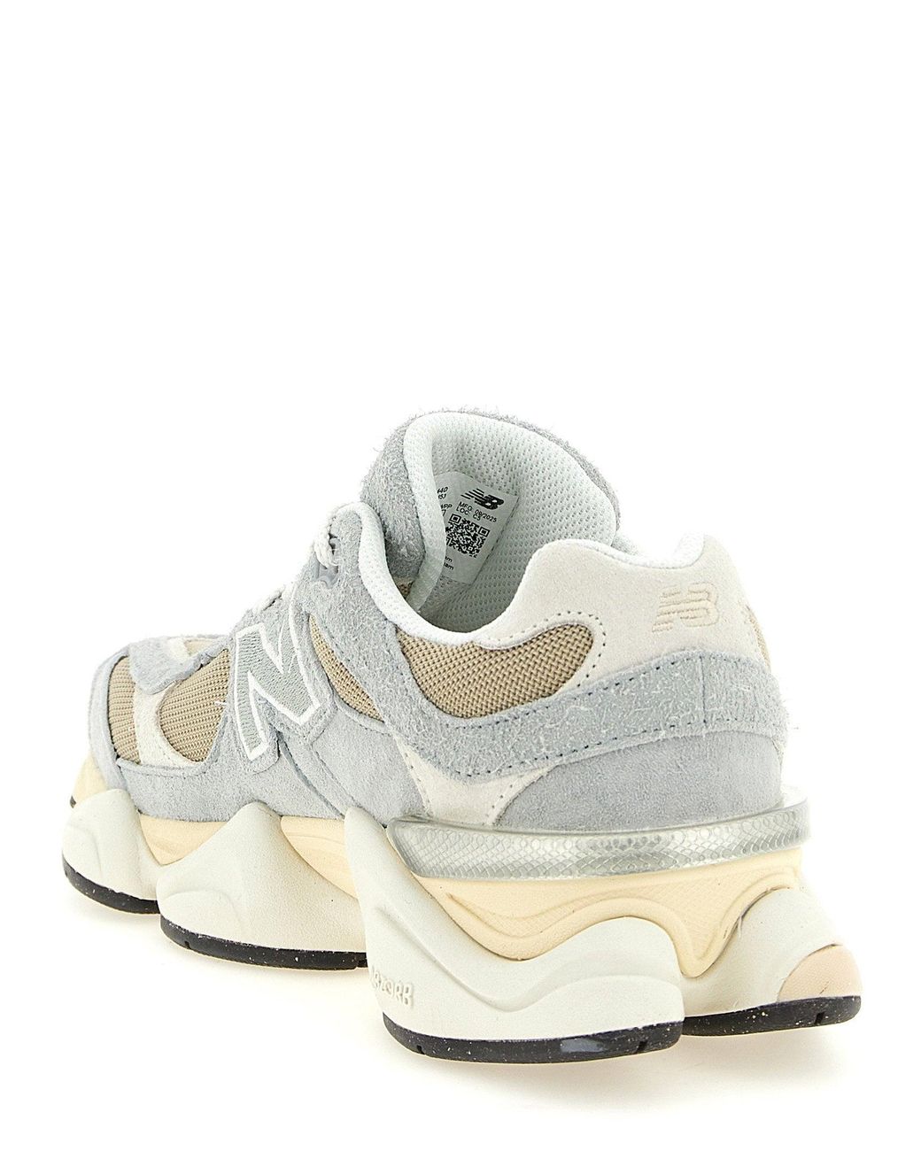 New Balance White Suede And Mesh Sneakers
