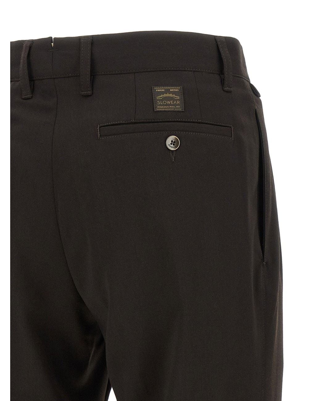 Incotex Black Pleated Wool-Blend Trousers for men