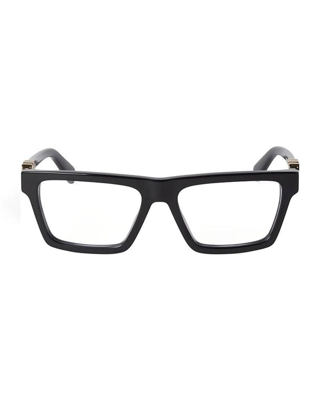 Off-White c/o Virgil Abloh Black Eyeglasses Rectangle Full Rim, Frame And Clear Light Block Lens Oerj07Bstyle7B1000 for men