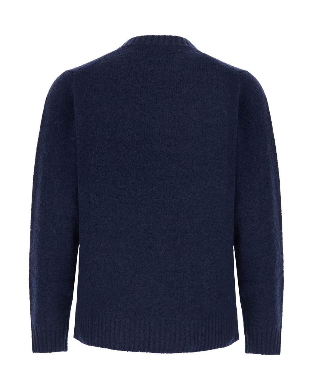 Kangra Blue Crew Neck Ml F.5Gg Wool Tops for men