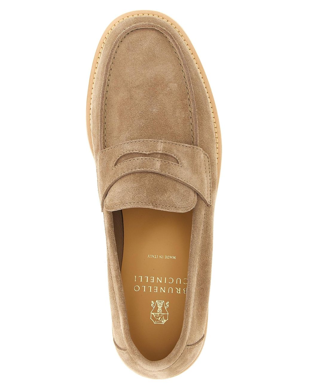Brunello Cucinelli Brown Calfskin Slip-On Loafers for men