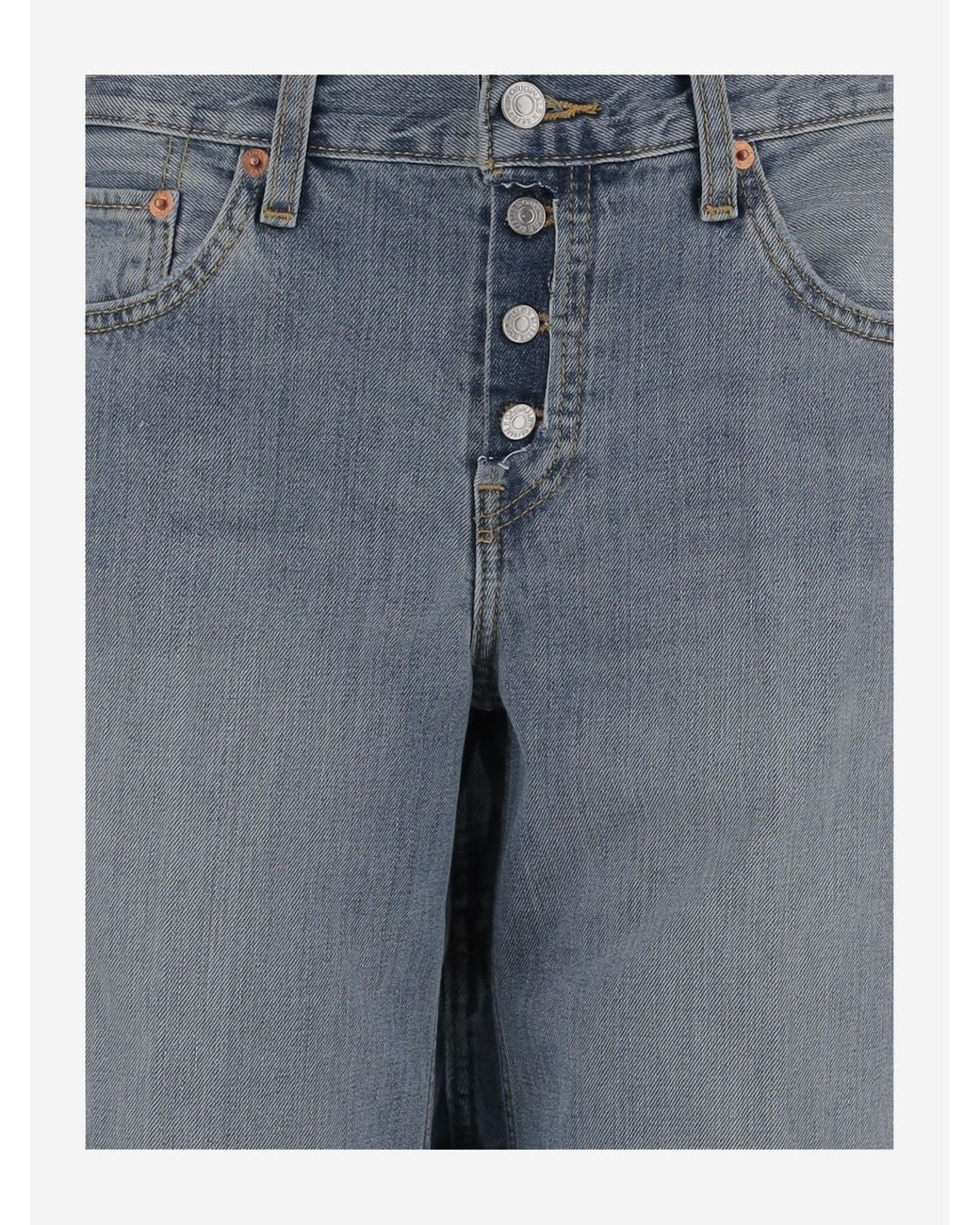 Re/done Blue Cotton Jeans With Classic Style
