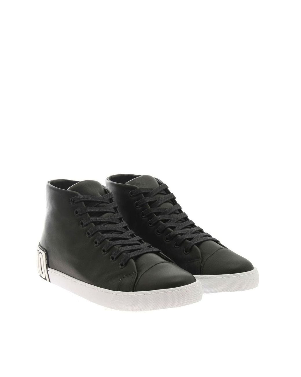 Moschino Black Vulc 25 Logo Mid-Top Sneakers Shoes for men