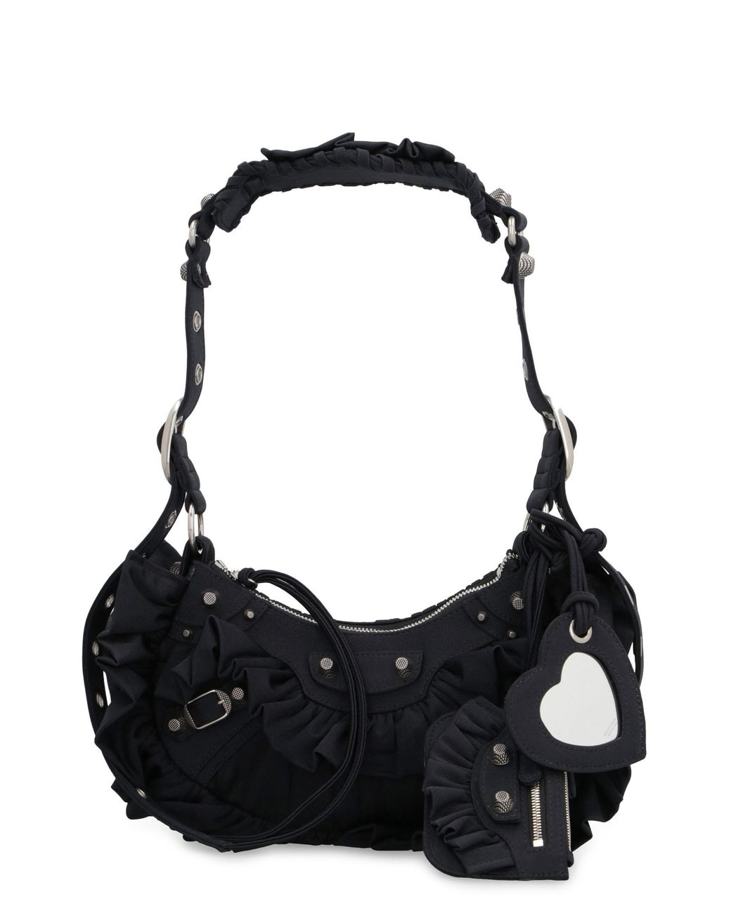 Balenciaga Le Cagole Xs Satin Crossbody Bag in Black | Lyst