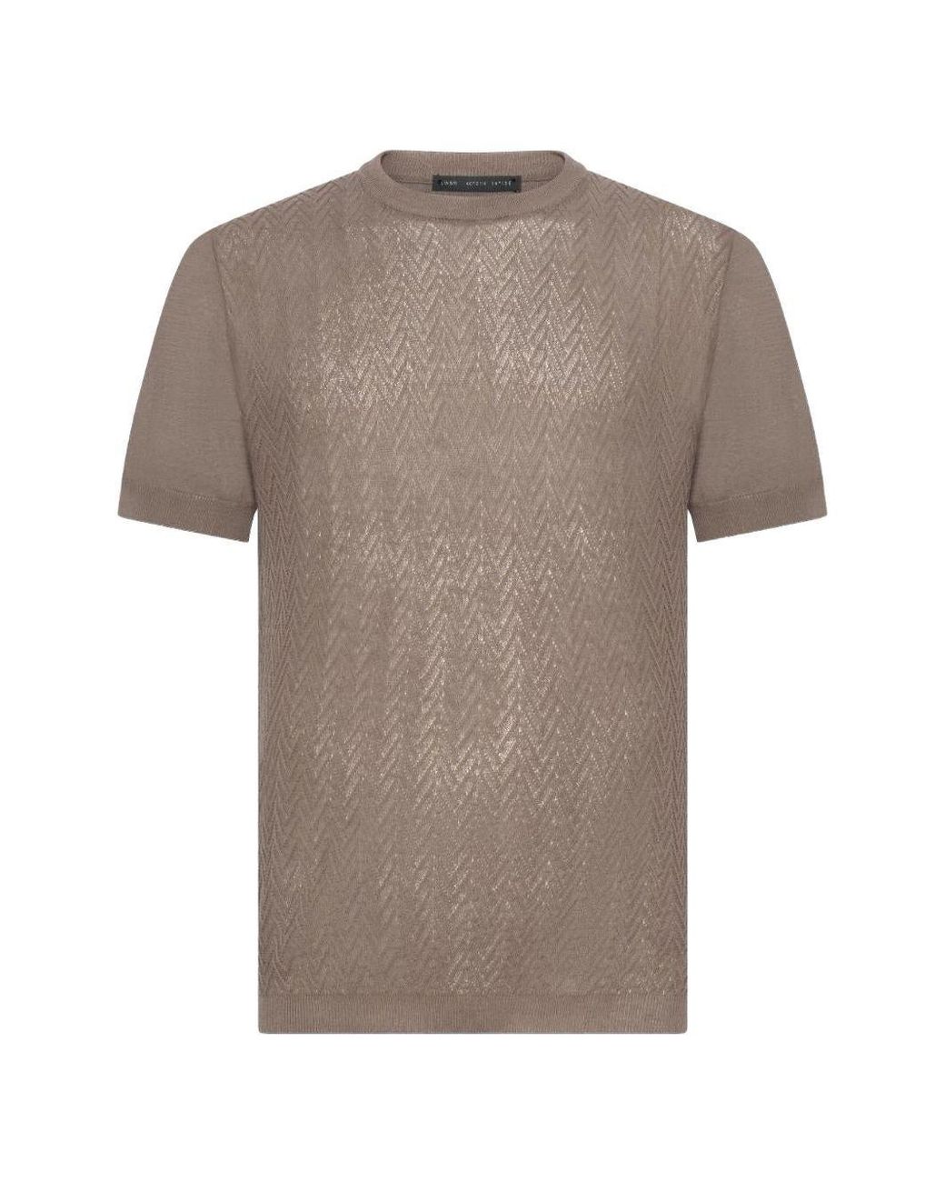 Low Brand Gray Ribbed Crewneck Sweater Cotton for men