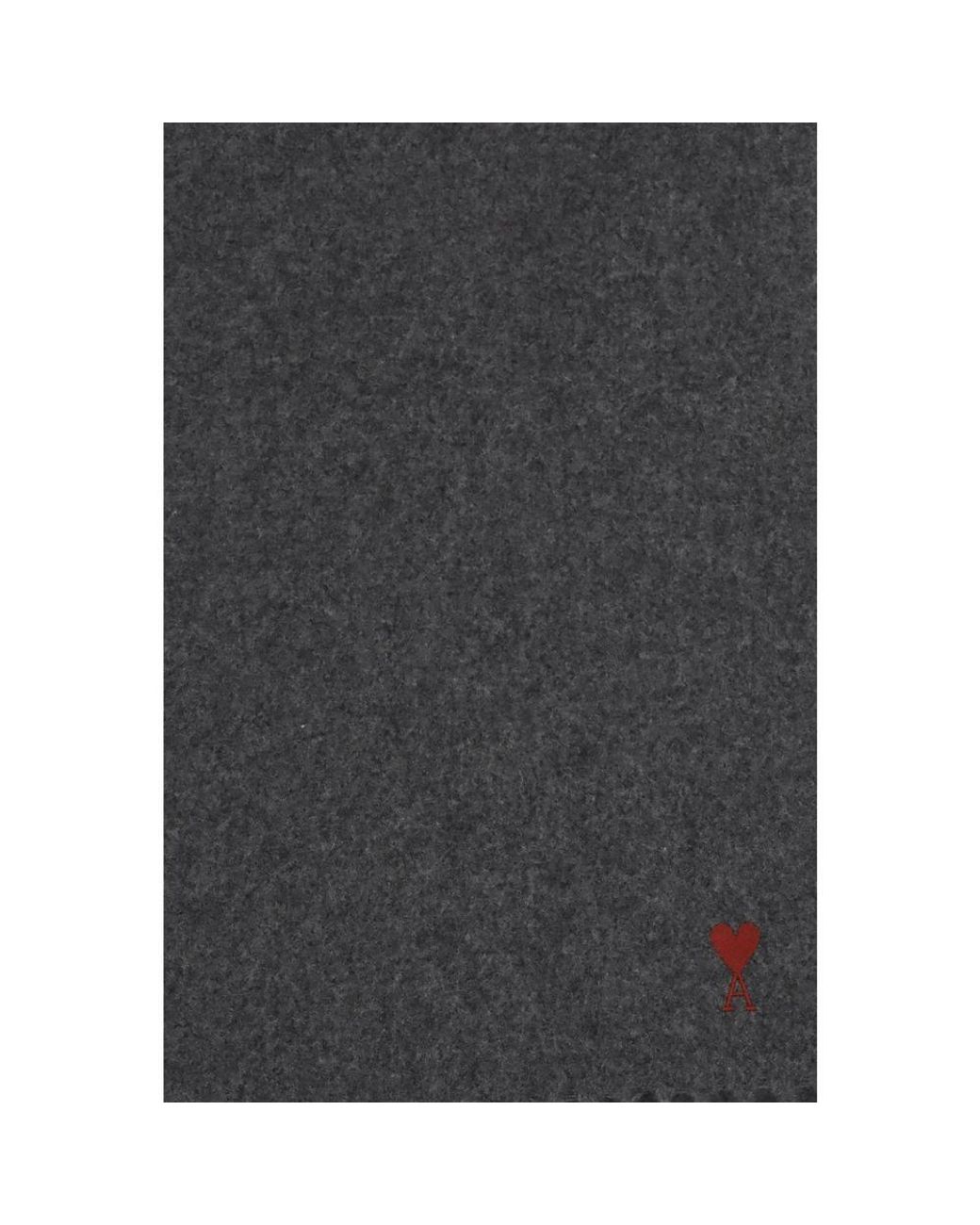AMI Black Wool Oves Aries Foulard Accessory for men