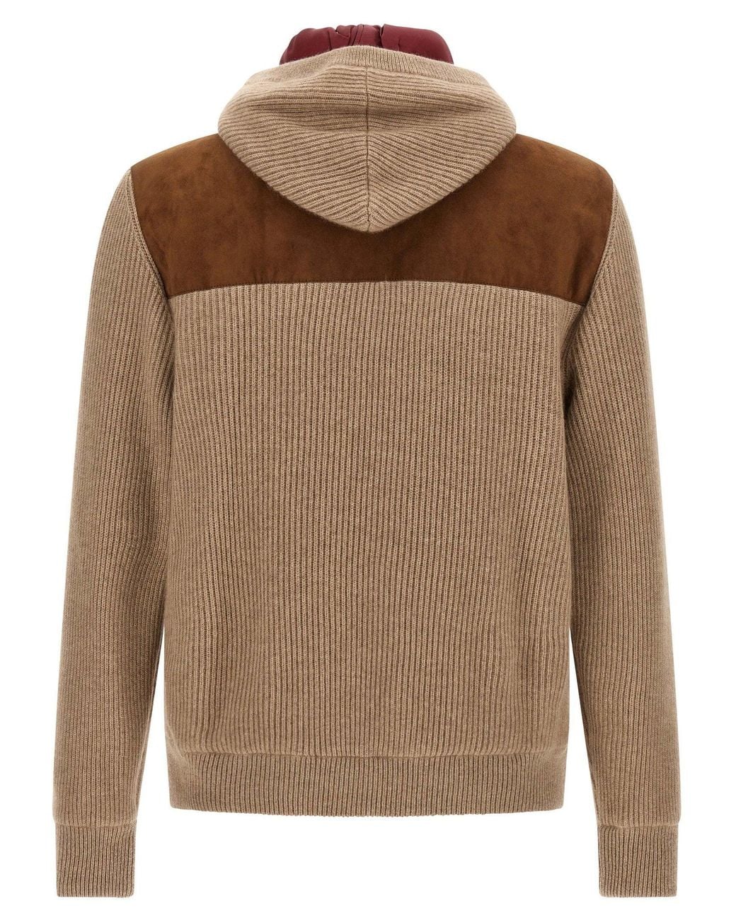 Brunello Cucinelli Brown Suede And Cashmere Blend Jacket for men