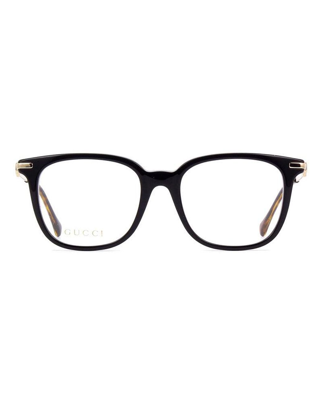 Gucci Black Eyeglasses Square Full Rim, Frame And Clear Demo Lenses Lens Gg0968O001 Sunglasses