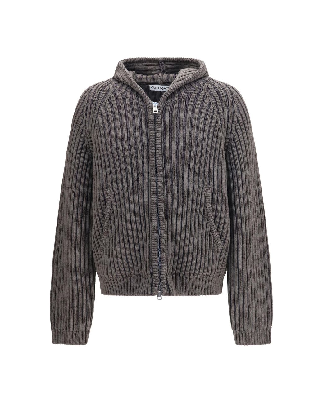 Our Legacy Gray Level Hooded Sweatshirt Merino Wool Ovis Aries Sweater for men