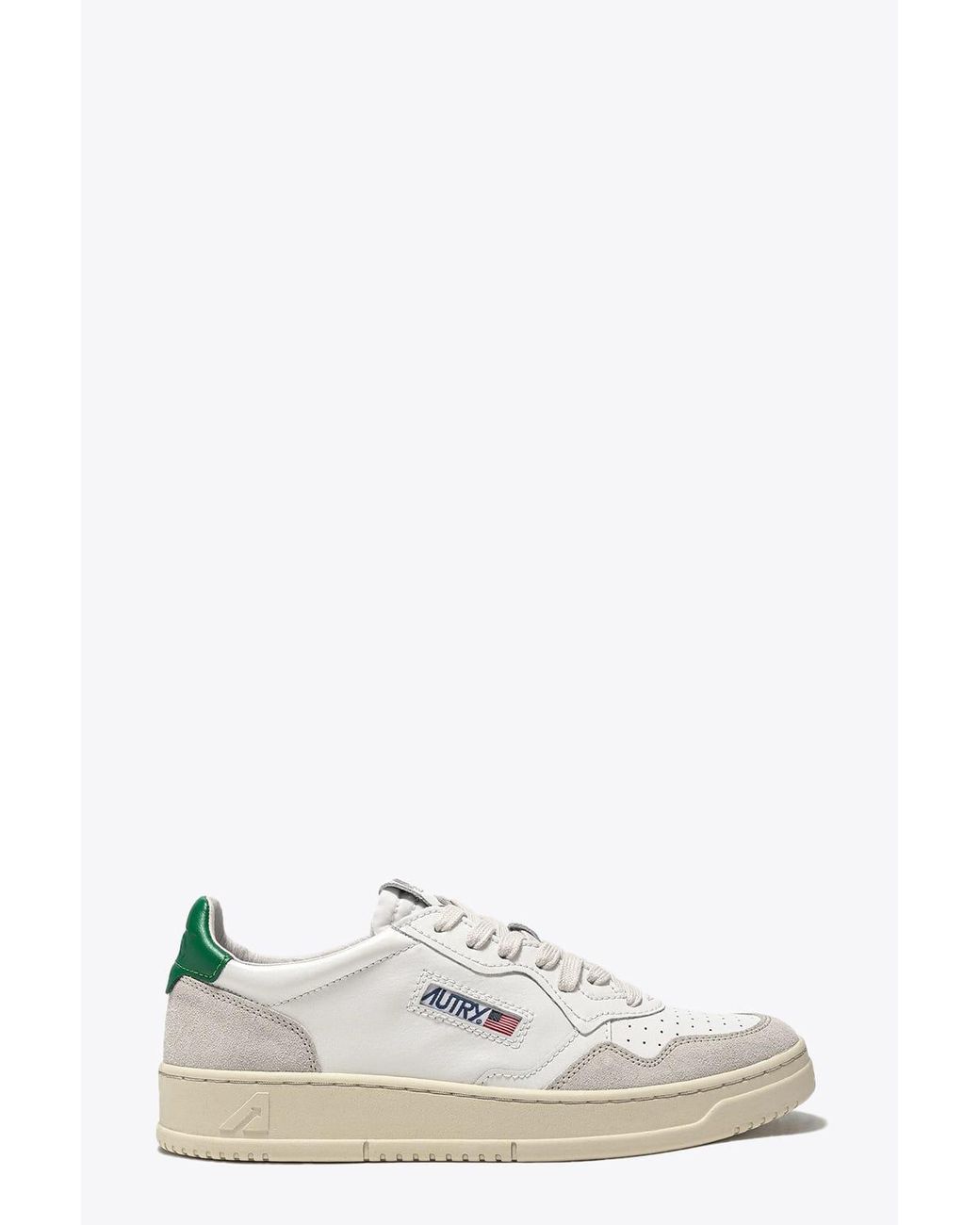 Autry 01 Low Leat Suede Wht/amaz White Leather And Suede Low Sneaker ...