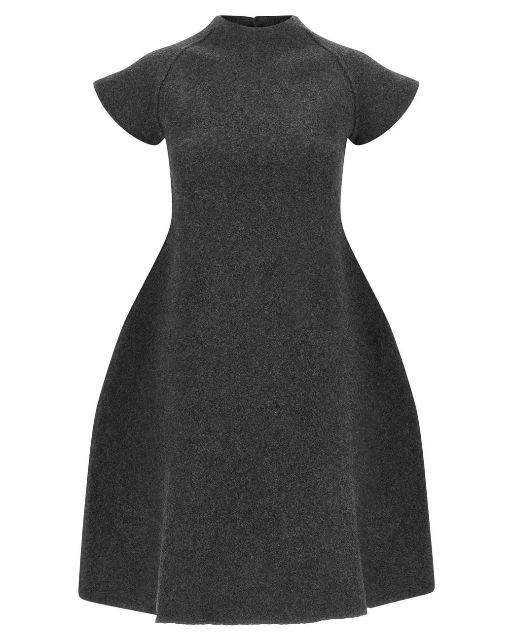 Jil Sander Black Virgin Wool A-Line Dress