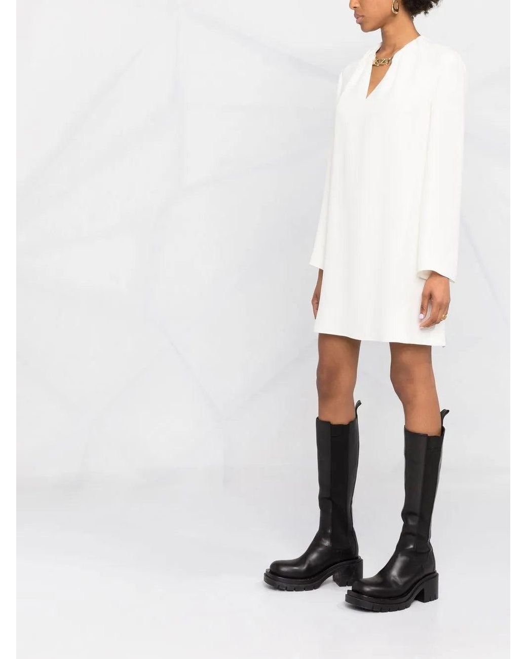 Valentino Natural Vlogo Chain Dress