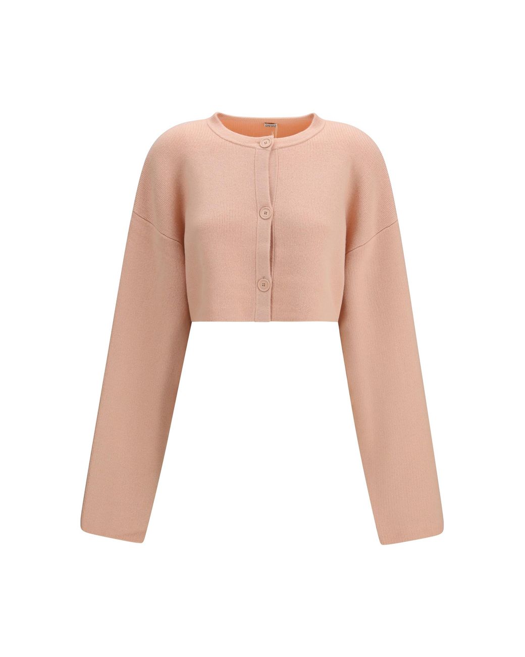 Totême  Natural Toteme Cropped Crewneck Wool Cardigan