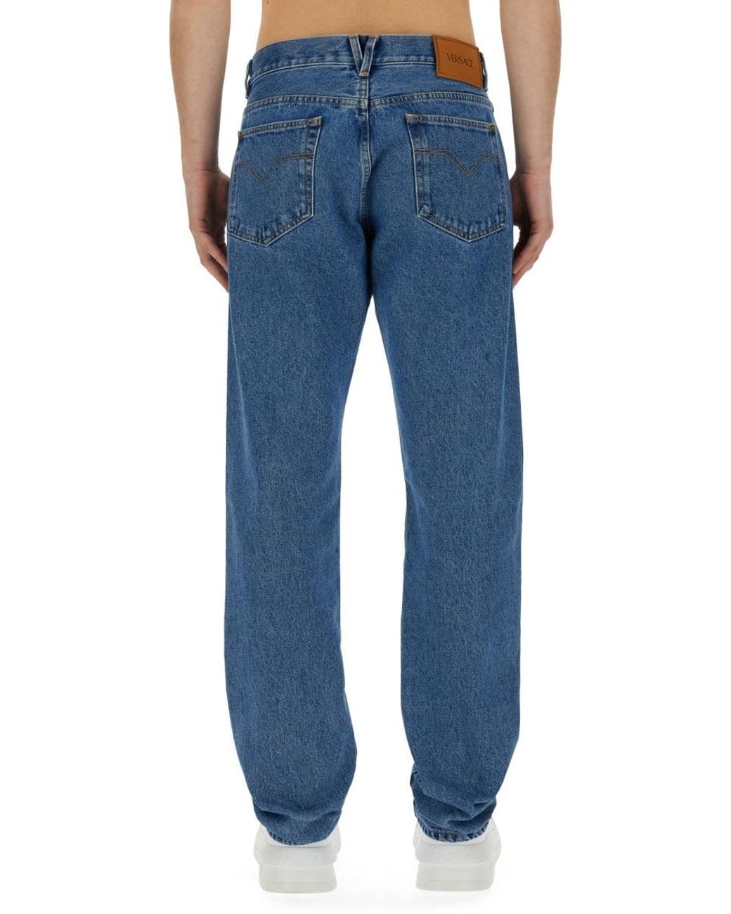 Versace Blue Regular Fit Jeans Cotton for men