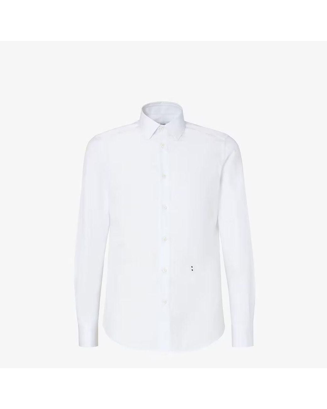 Fendi White Fendi Cotton Poplin Shirt for men