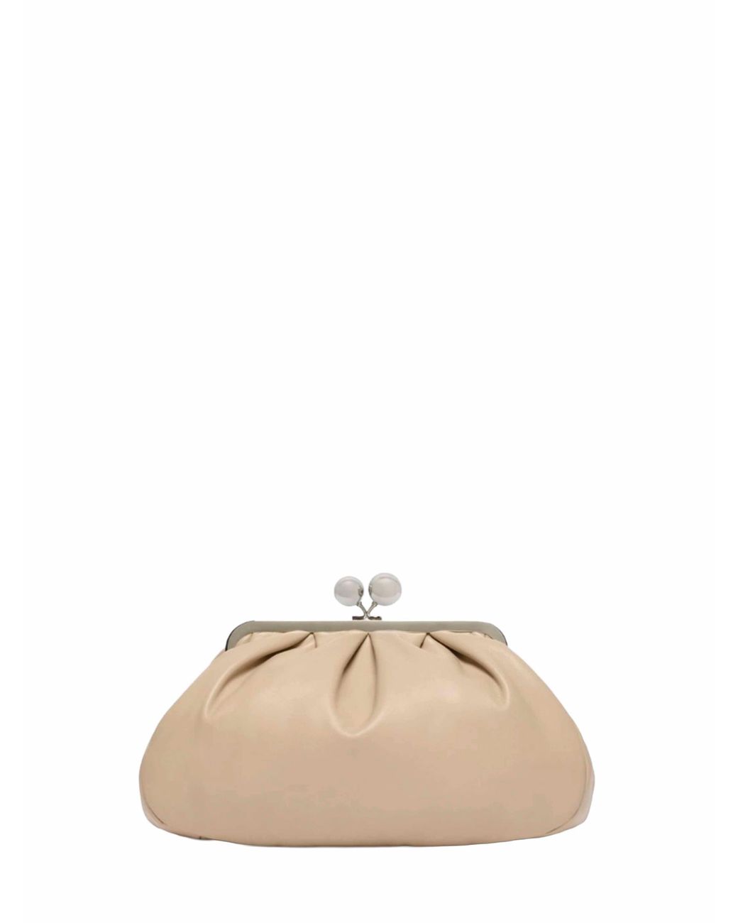 Weekend by Maxmara Natural Clutch Bag Cubico Pasticcino Leather Handbags